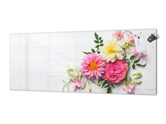 Wide format Wall panel with magnetic and non-magnetic metal sheet backing: Holiday flower buquet