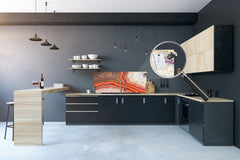 Wide format Wall panel with magnetic and non-magnetic metal sheet backing: Red agate mineral