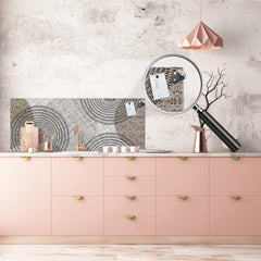 Wide format Wall panel with magnetic and non-magnetic metal sheet backing: Cloth circular texture