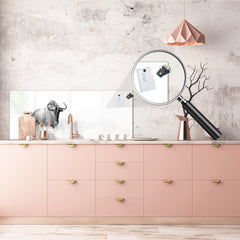 Wide format Wall panel with magnetic and non-magnetic metal sheet backing: Black and white antelope