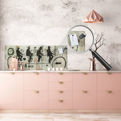 Wide format Wall panel with magnetic and non-magnetic metal sheet backing: Sports bike in graffiti style