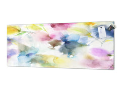 Spritzschutz aus gehärtetem, bedrucktem Glas – Breitformatiger Spritzschutz aus stahlbeschichtetem Glas: Aquarellblumen