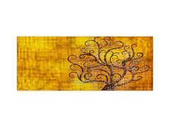Toughened printed glass backsplash - Wide format steel coated wall glass backsplash: Tree by Gustav Klimt