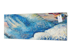 Toughened printed glass backsplash - Wideformat steel coated wall glass splashback: Fragments of Abstraction