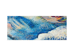 Toughened printed glass backsplash - Wideformat steel coated wall glass splashback: Fragments of Abstraction