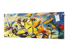 Toughened printed glass backsplash - Wideformat steel coated wall glass splashback: The flowers of the field