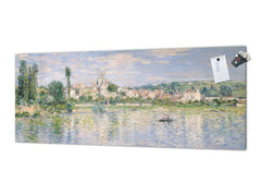 Toughened printed glass backsplash - Wideformat steel coated wall glass splashback: Vetheuil in Summer by Claude Monet