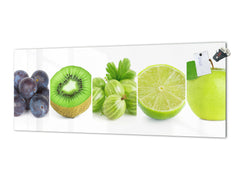 Tempered Glass magnetic and non magnetic splash-back in wide-format: Collage of mixed color fruits 1