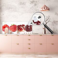 Tempered Glass magnetic and non magnetic splash-back in wide-format: Collage of mixed color fruits 4