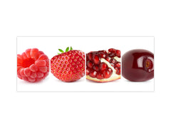 Tempered Glass magnetic and non magnetic splash-back in wide-format: Collage of mixed color fruits 4