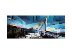 Tempered Glass magnetic and non magnetic splash-back in wide-format: Yacht in the city by Georges Braque