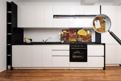 Tempered Glass magnetic and non magnetic splash-back in wide-format: African ethnic vintage