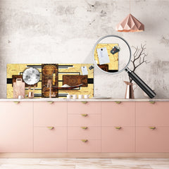 Protector contra salpicaduras magnético y no magnético de vidrio templado en gran formato: Vintage étnico africano 2