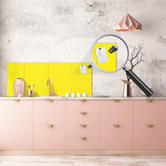 Tempered glass wall panel with or without metal backing: Mellow Yellow
