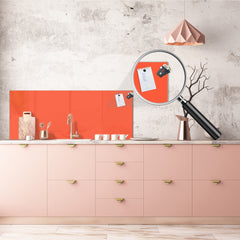 Glass kitchen panel with and w/o stainless steel back-coating: Orange