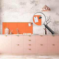 Glass kitchen panel with and w/o stainless steel back-coating: Pastel Orange