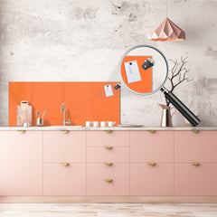 Glass kitchen panel with and w/o stainless steel back-coating: Bright Orange
