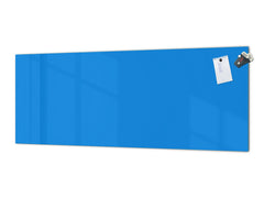 Glass backsplash w/ and w/o metal sheet backing with magnetic properties: Sky Blue