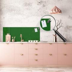 Glass backsplash w/ and w/o metal sheet backing with magnetic properties: Forest Green