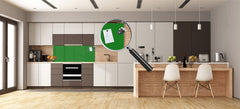 Contemporary glass kitchen panel - Wide format wall backsplash: Green
