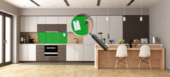 Contemporary glass kitchen panel - Wide format wall backsplash: Bright Green