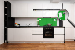 Contemporary glass kitchen panel - Wide format wall backsplash: Bright Green