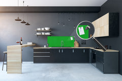 Contemporary glass kitchen panel - Wide format wall backsplash: Bright Green