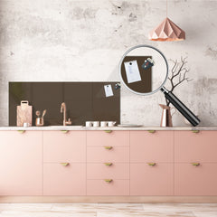 Contemporary glass kitchen panel - Wide format wall backsplash: Brown