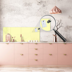 Contemporary glass kitchen panel - Wide format wall backsplash: Creamy