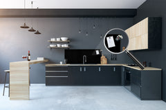 Contemporary glass kitchen panel - Wide format wall backsplash: Black