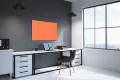 Magnetic Dry-Erase Glass Board Large or Small pastel orange