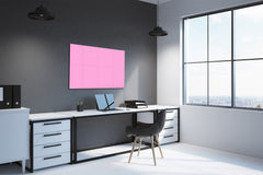 Pizarra magnética de cristal templado – Pizarra magnética borrado en seco :rosa claro