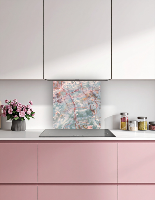 ## Elevate Your Kitchen with Concept Crystal's Tempered Glass Backsplash!