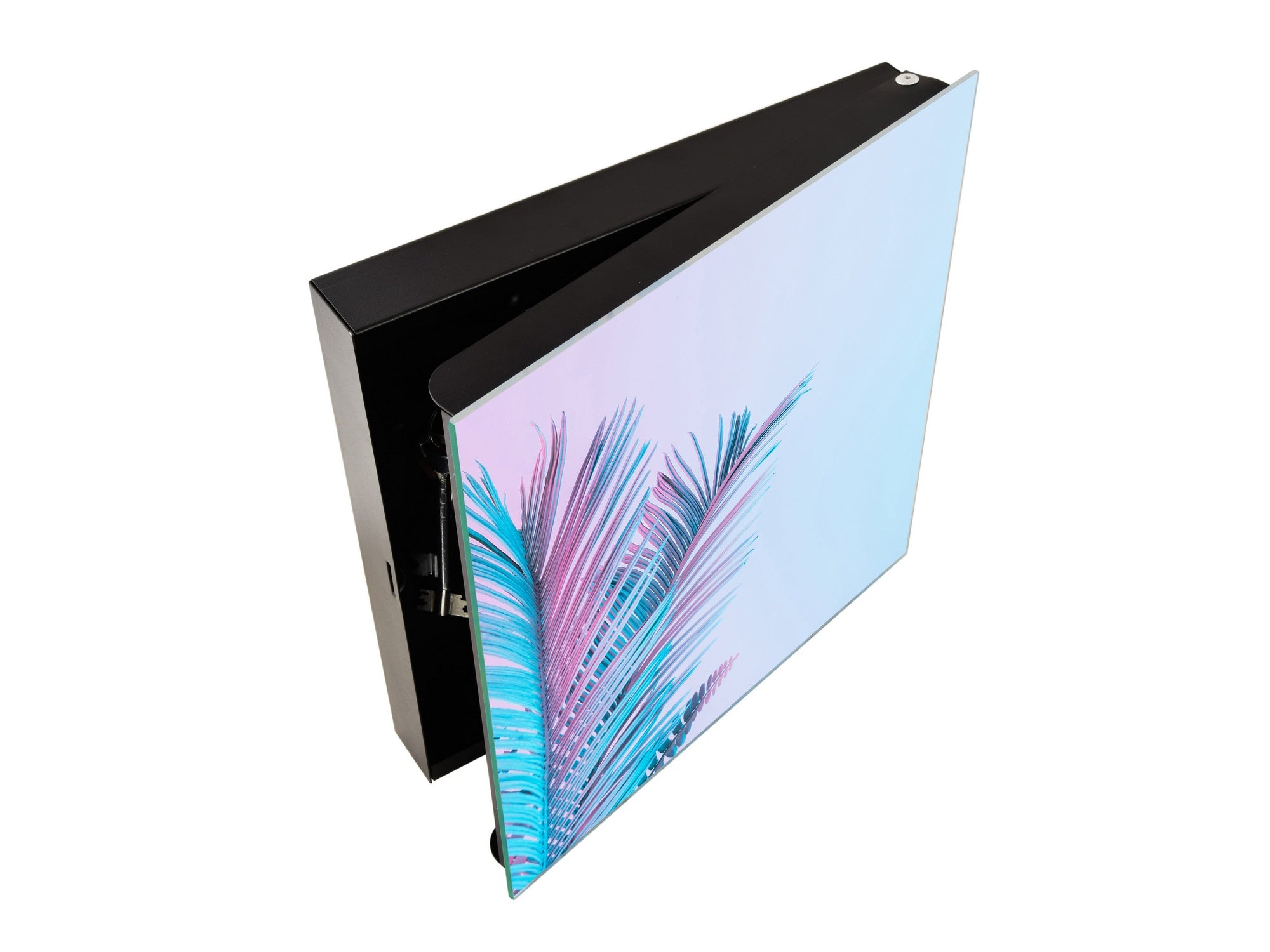 Decorative Key Box with Magnetic Glass Dry-Erase Board KN14 Nature series : Tropical leaves