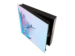 Decorative Key Box with Magnetic Glass Dry-Erase Board KN14 Nature series : Tropical leaves