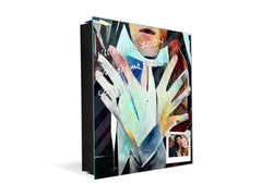 Decorative Key Box with Magnetic Glass Whiteboard – Stylish Home Organizer –Multi-Functional Key Cabinet with Glass Markerboard – Wall Organizer for Home & Office - KN23 Abstract Concepts Series 2 : Cubist Gestures