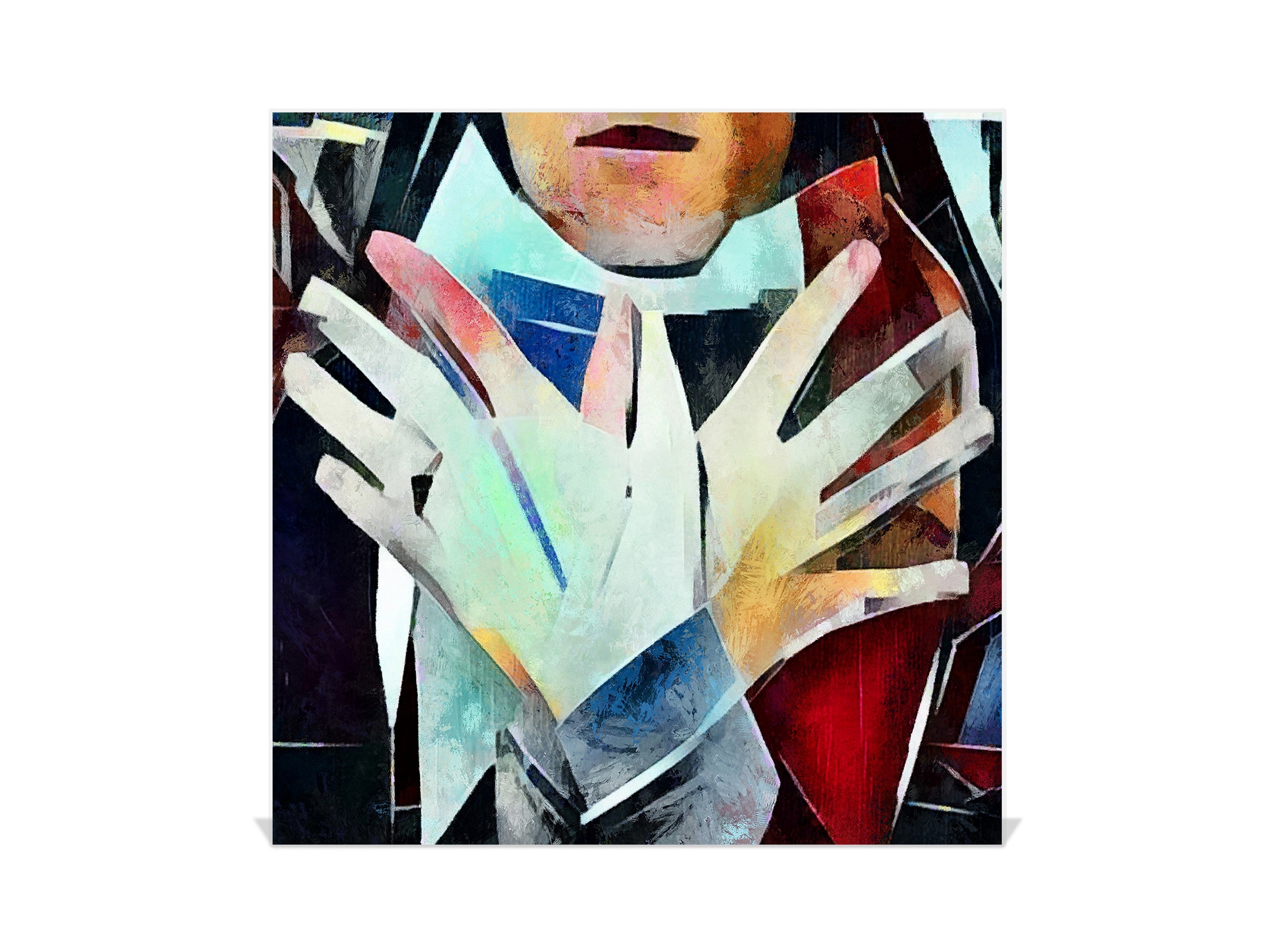 Decorative Key Box with Magnetic Glass Whiteboard – Stylish Home Organizer –Multi-Functional Key Cabinet with Glass Markerboard – Wall Organizer for Home & Office - KN23 Abstract Concepts Series 2 : Cubist Gestures