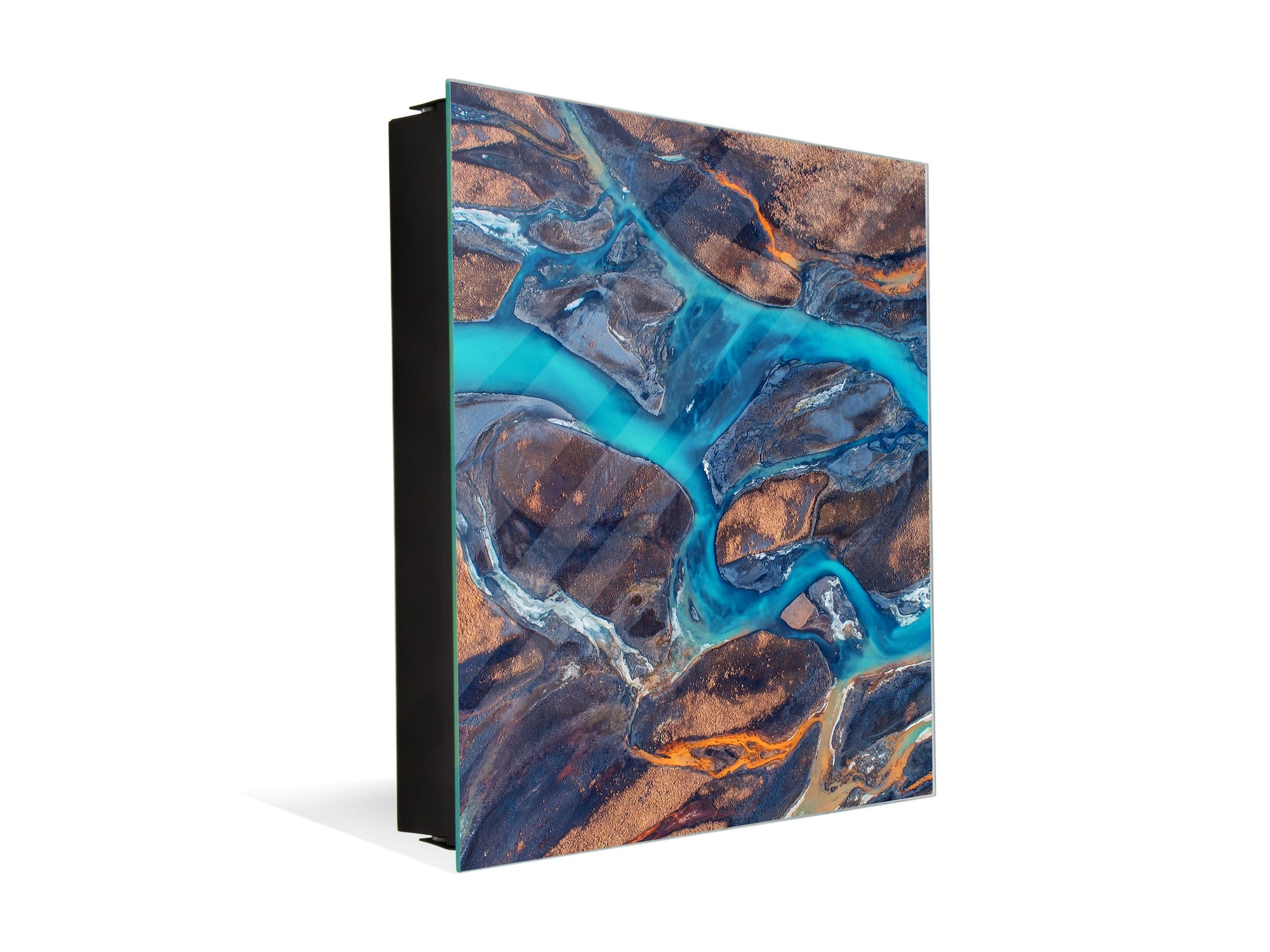 Key Cabinet Storage Box with Frameless Glass White Board KN16 Textures Series : River veins