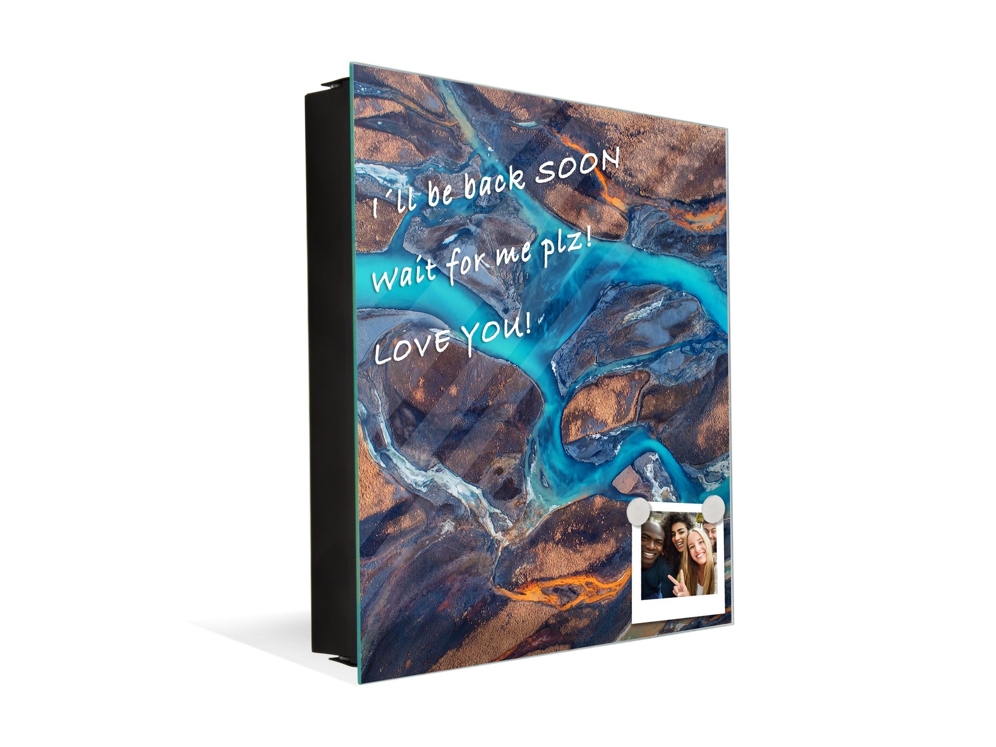 Key Cabinet Storage Box with Frameless Glass White Board KN16 Textures Series : River veins