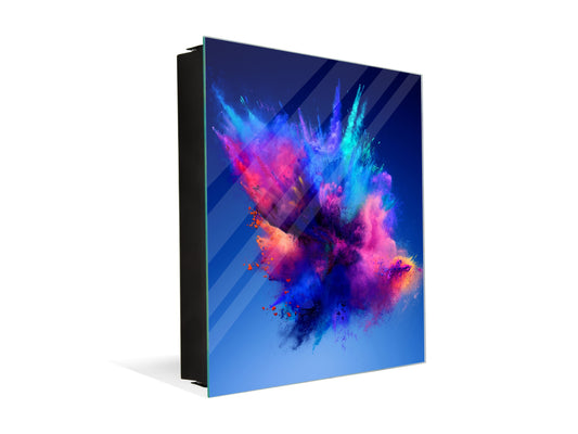 Wall Mount Key Box together with Decorative Dry Erase Board KN15 Art Series : Colour explosion 2