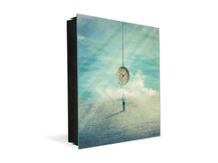 Decorative Key Box with Magnetic Glass Memo Board - Tempered Glass Wall Art - KN21 Abstract Concepts Series 1 : Importance of time