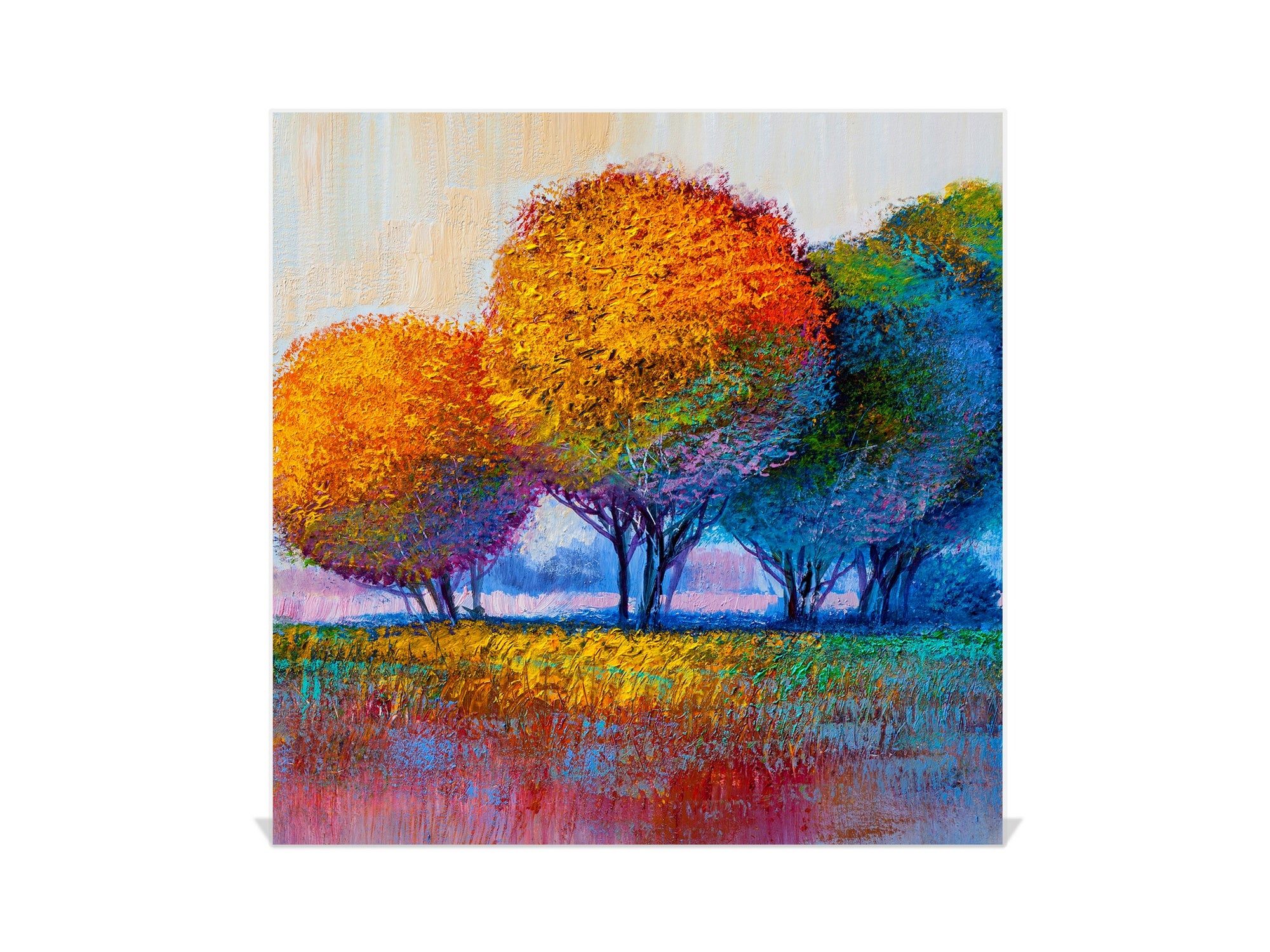 Wall Mount Key Box together with Decorative Dry Erase Board KN15 Art Series : Colourful trees 1