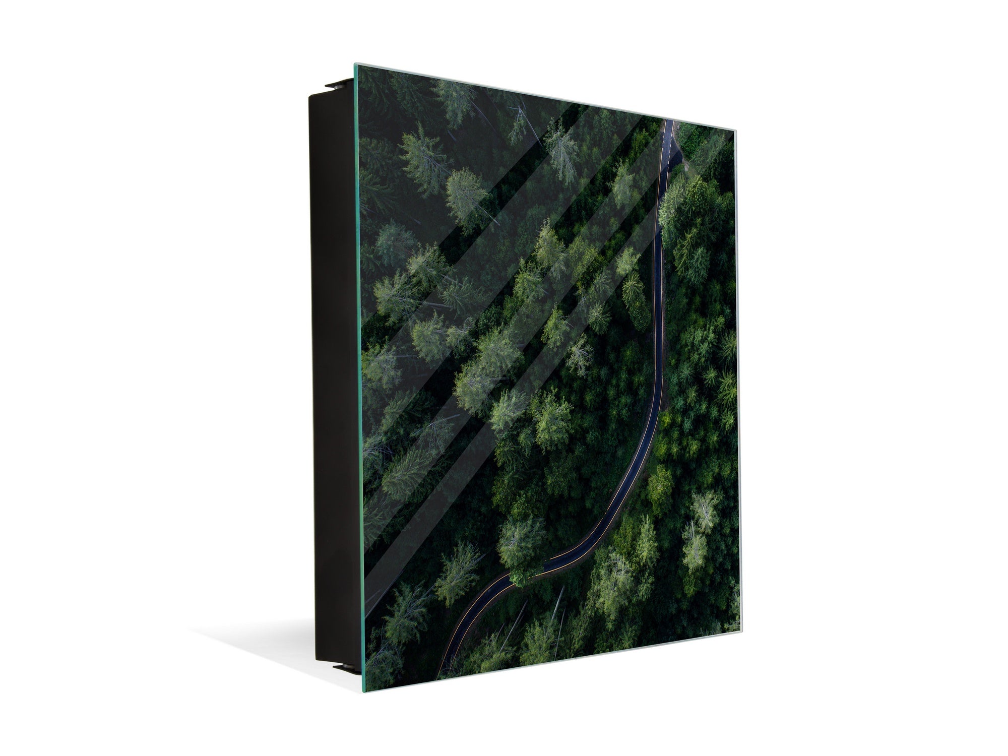 Wall Mounted Key Holder and Magnetic Dry-Erase Glass Board KN19  Miscellaneous Series : Forest road