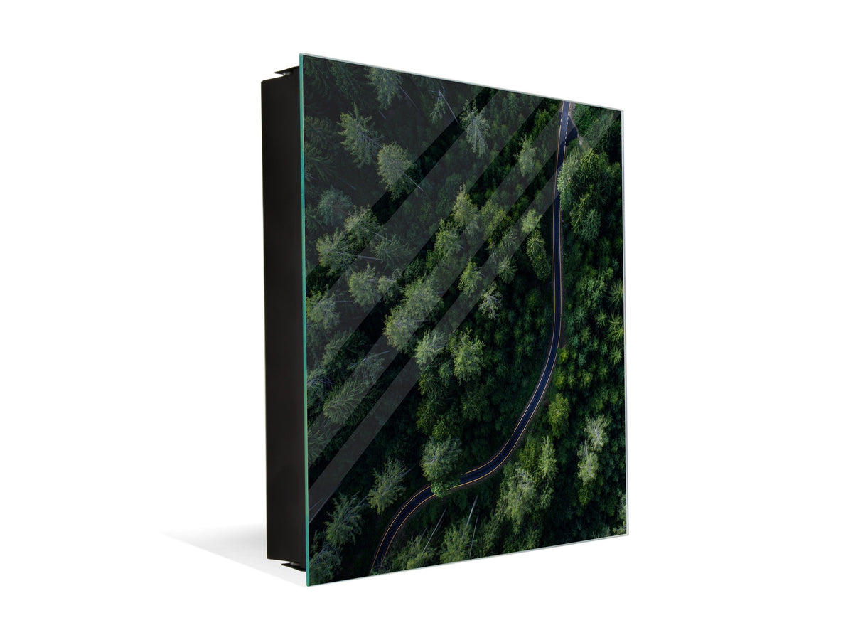 Wall Mounted Key Holder and Magnetic Dry-Erase Glass Board KN19  Miscellaneous Series : Forest road