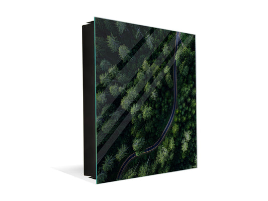 Wall Mounted Key Holder and Magnetic Dry-Erase Glass Board KN19  Miscellaneous Series : Forest road