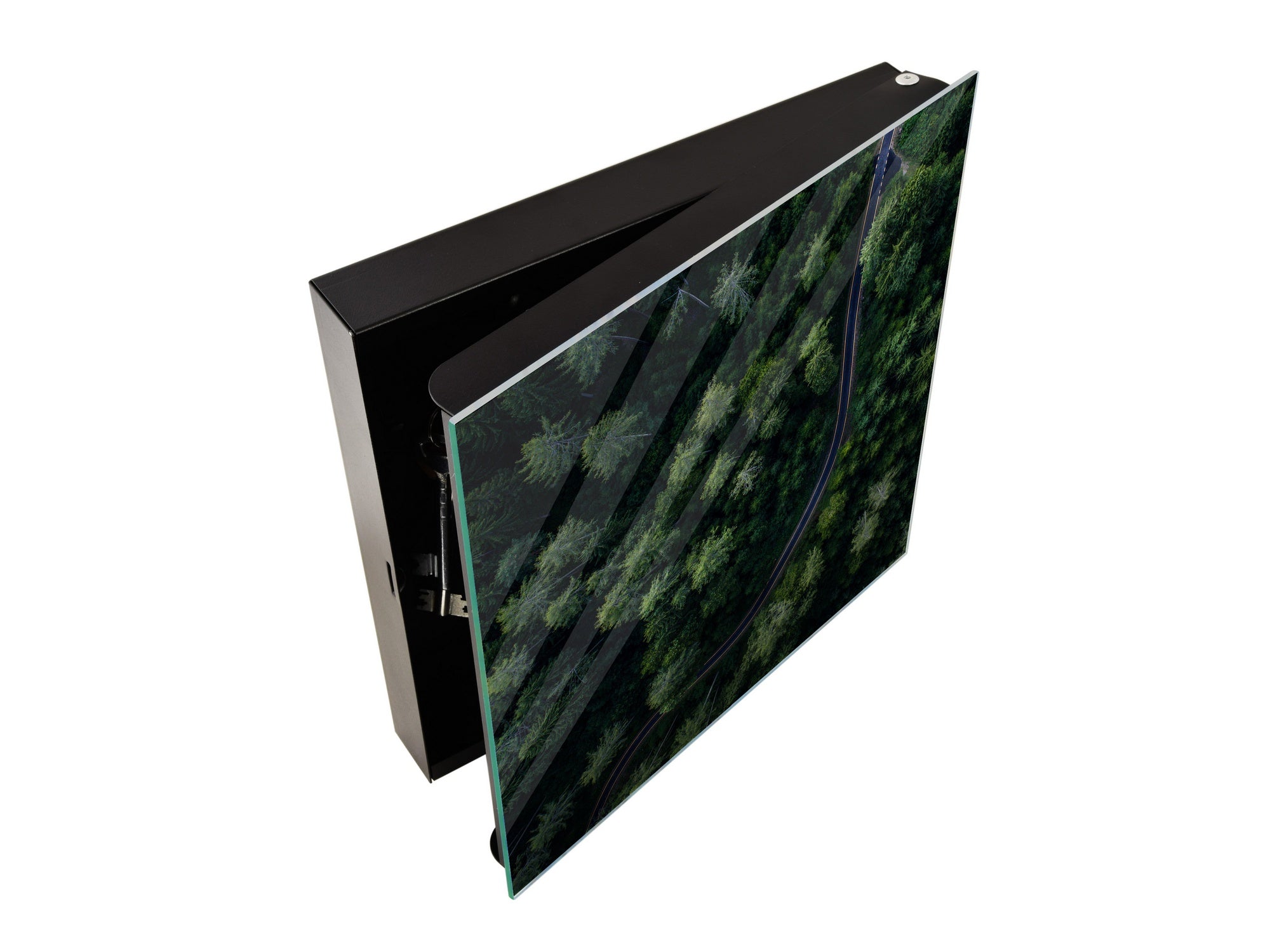 Wall Mounted Key Holder and Magnetic Dry-Erase Glass Board KN19  Miscellaneous Series : Forest road