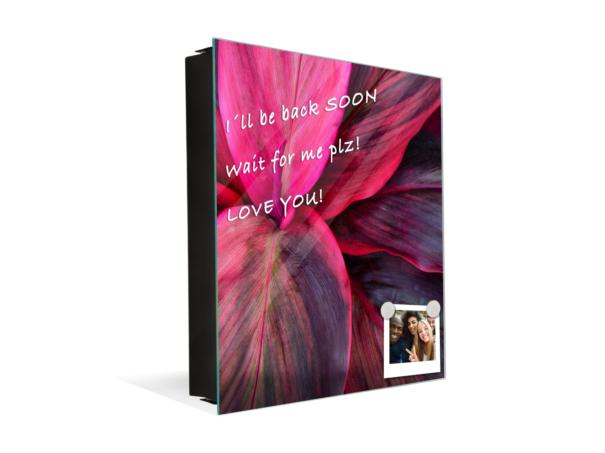 Decorative Key Box with Magnetic Glass Dry-Erase Board KN14 Nature series : Fluorescent leaves