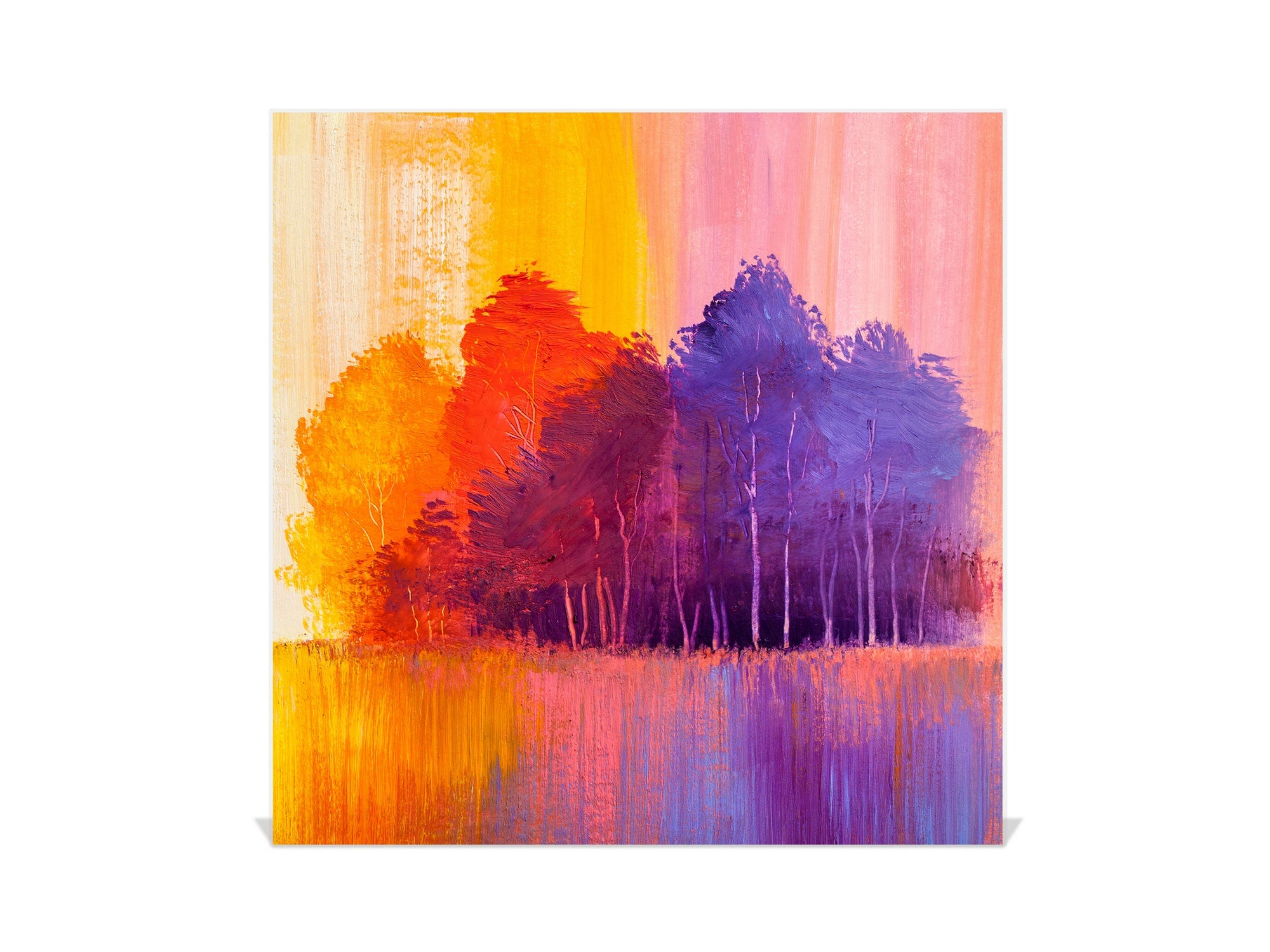 Wall Mount Key Box together with Decorative Dry Erase Board KN15 Art Series : Colourful trees 2