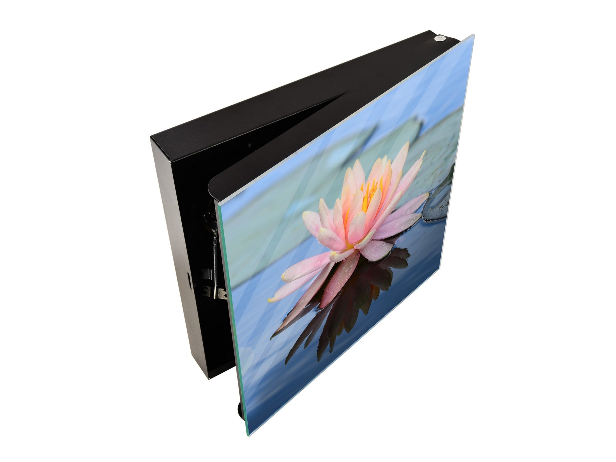 Decorative Key Box with Magnetic Glass Dry-Erase Board KN14 Nature series : Beautiful water lilly flower 1
