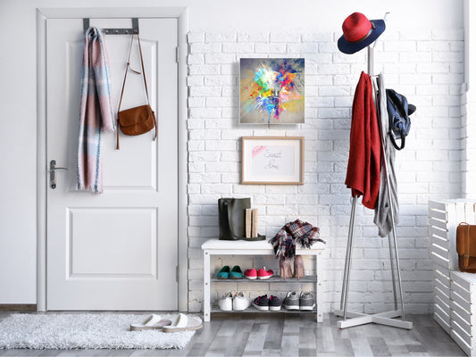 Wall-Mounted Key Storage and Decorative Dry-Erase Board Combo - KN20 Colorful Illustrations Series : Colours of Life